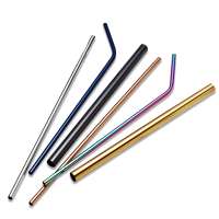 Amazon hot-sale reusable color metal food grade stainless steel drinking straw