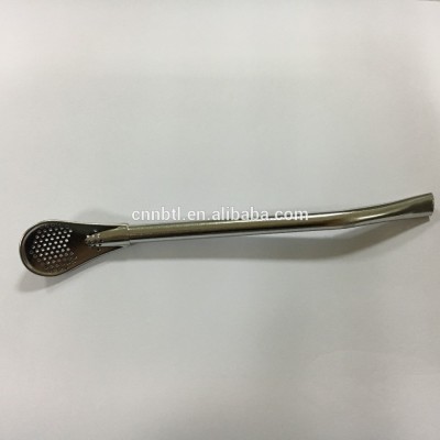 New design stainless steel straw spoon/ tea straws/drinking straws